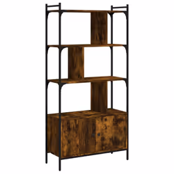 Libreria con Ante Rovere Fumo 76,5x30x154,5cm Legno Multistratocod mxl 130041 - Vista aggiuntiva 2