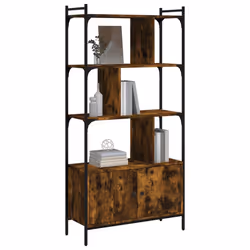 Libreria con Ante Rovere Fumo 76,5x30x154,5cm Legno Multistratocod mxl 130041 - Vista aggiuntiva 3