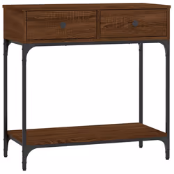 Tavolino Consolle Rovere Marrone 75x34,5x75cm Legno Multistratocod mxl 130502 - Vista aggiuntiva 2