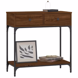 Tavolino Consolle Rovere Marrone 75x34,5x75cm Legno Multistratocod mxl 130502 - Vista aggiuntiva 3