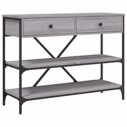 Tavolino Consolle Cassetti e Ripiani Grigio Sonoma Multistratocod mxl 83197 - Vista aggiuntiva 2