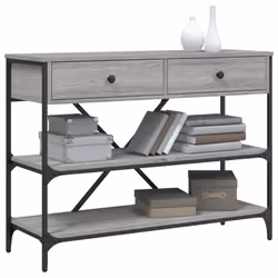 Tavolino Consolle Cassetti e Ripiani Grigio Sonoma Multistratocod mxl 83197 - Vista aggiuntiva 3