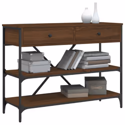 Tavolino Consolle Cassetti e Ripiani Rovere Marrone Multistratocod mxl 107134 - Vista aggiuntiva 3