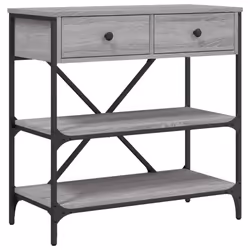 Tavolino Consolle Grigio Sonoma 75x34,5x75cm Legno Multistratocod mxl 107020 - Vista aggiuntiva 2
