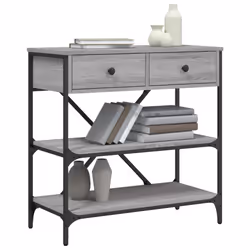 Tavolino Consolle Grigio Sonoma 75x34,5x75cm Legno Multistratocod mxl 107020 - Vista aggiuntiva 3