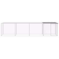 Gabbia Polli Tetto Grigio Chiaro 403x98x90 cm Acciaio Zincatocod mxl 126814 - Vista aggiuntiva 3