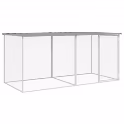 Gabbia Polli Tetto Grigio Chiaro 203x98x90 cm Acciaio Zincatocod mxl 100857 - Vista aggiuntiva 2