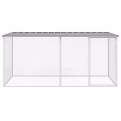 Gabbia Polli Tetto Grigio Chiaro 203x98x90 cm Acciaio Zincatocod mxl 100857 - Vista aggiuntiva 3