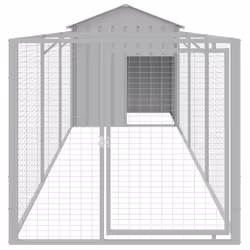 Casetta Cani Tetto Grigio Chiaro 117x405x123 cm Acciaio Zincatocod mxl 117720 - Vista aggiuntiva 3