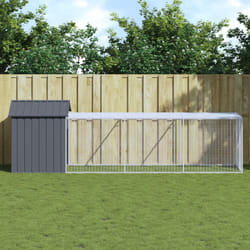 Pollaio con Area Corsa Antracite 117x405x123 cm Acciaio Zincatocod mxl 69912