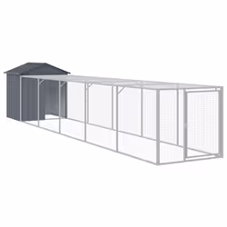 Pollaio con Area Corsa Antracite 117x609x123 cm Acciaio Zincatocod mxl 117874 - Vista aggiuntiva 2