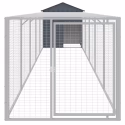 Pollaio con Area Corsa Antracite 117x609x123 cm Acciaio Zincatocod mxl 117874 - Vista aggiuntiva 3