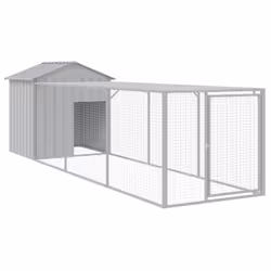 Pollaio Area Corsa Grigio Chiaro 117x405x123 cm Acciaio Zincatocod mxl 69774 - Vista aggiuntiva 2