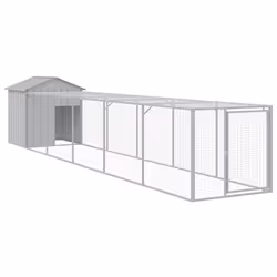 Pollaio Area Corsa Grigio Chiaro 117x609x123 cm Acciaio Zincatocod mxl 93948 - Vista aggiuntiva 2