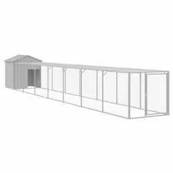 Pollaio Area Corsa Grigio Chiaro 117x813x123 cm Acciaio Zincatocod mxl 69777 - Vista aggiuntiva 2