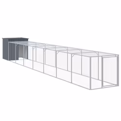 Pollaio con Area Corsa Antracite 110x813x110 cm Acciaio Zincatocod mxl 117723 - Vista aggiuntiva 2