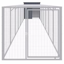 Pollaio con Area Corsa Antracite 110x813x110 cm Acciaio Zincatocod mxl 117723 - Vista aggiuntiva 3