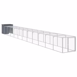 Pollaio con Area Corsa Antracite 110x1221x110cm Acciaio Zincatocod mxl 117724 - Vista aggiuntiva 2