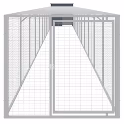 Pollaio con Area Corsa Antracite 110x1221x110cm Acciaio Zincatocod mxl 117724 - Vista aggiuntiva 3