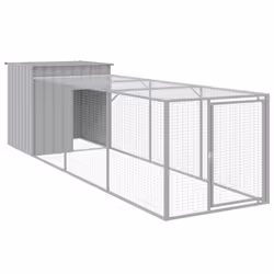 Pollaio Area Corsa Grigio Chiaro 110x405x110 cm Acciaio Zincatocod mxl 93804 - Vista aggiuntiva 2
