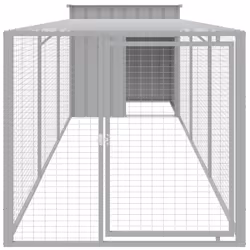 Pollaio Area Corsa Grigio Chiaro 110x405x110 cm Acciaio Zincatocod mxl 93804 - Vista aggiuntiva 3