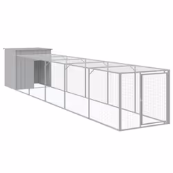 Pollaio Area Corsa Grigio Chiaro 110x609x110 cm Acciaio Zincatocod mxl 69778 - Vista aggiuntiva 2