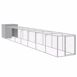 Pollaio Area Corsa Grigio Chiaro 110x813x110 cm Acciaio Zincatocod mxl 93807 - Vista aggiuntiva 2