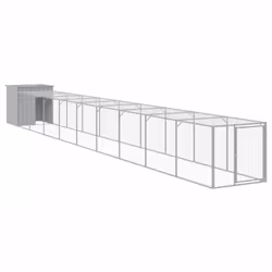Pollaio Area Corsa Grigio Chiaro 110x1017x110cm Acciaio Zincatocod mxl 69779 - Vista aggiuntiva 2