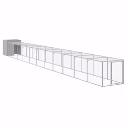 Pollaio Area Corsa Grigio Chiaro 110x1221x110cm Acciaio Zincatocod mxl 117726 - Vista aggiuntiva 2