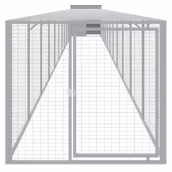 Pollaio Area Corsa Grigio Chiaro 110x1221x110cm Acciaio Zincatocod mxl 117726 - Vista aggiuntiva 3