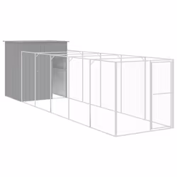 Casetta Cani Corsa Grigio Chiaro 165x659x181 cm Acciaio Zincatocod mxl 93933 - Vista aggiuntiva 2