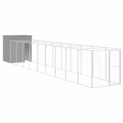 Casetta Cani Corsa Grigio Chiaro 165x1067x181cm Acciaio Zincatocod mxl 93783 - Vista aggiuntiva 2
