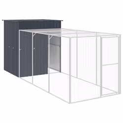 Pollaio con Area Corsa Antracite 165x455x181 cm Acciaio Zincatocod mxl 117700 - Vista aggiuntiva 2