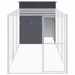 Pollaio con Area Corsa Antracite 165x455x181 cm Acciaio Zincatocod mxl 117700 - Vista aggiuntiva 3