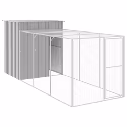 Pollaio Area Corsa Grigio Chiaro 165x455x181 cm Acciaio Zincatocod mxl 117706 - Vista aggiuntiva 2