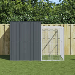 Casetta Cani con Corsa Antracite 214x253x181 cm Acciaio Zincatocod mxl 69935