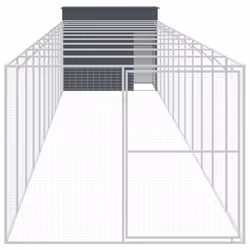 Casetta Cani con Corsa Antracite 214x1273x181cm Acciaio Zincatocod mxl 93745 - Vista aggiuntiva 3