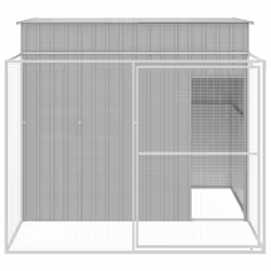 Casetta Cani Corsa Grigio Chiaro 214x253x181 cm Acciaio Zincatocod mxl 69726 - Vista aggiuntiva 3