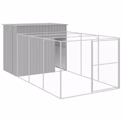 Casetta Cani Corsa Grigio Chiaro 214x457x181 cm Acciaio Zincatocod mxl 93736 - Vista aggiuntiva 2