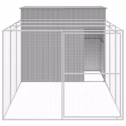 Casetta Cani Corsa Grigio Chiaro 214x457x181 cm Acciaio Zincatocod mxl 93736 - Vista aggiuntiva 3