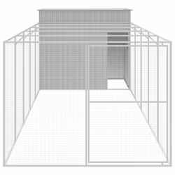 Casetta Cani Corsa Grigio Chiaro 214x661x181 cm Acciaio Zincatocod mxl 69724 - Vista aggiuntiva 3