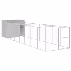 Casetta Cani Corsa Grigio Chiaro 214x865x181 cm Acciaio Zincatocod mxl 117669 - Vista aggiuntiva 2