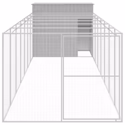 Casetta Cani Corsa Grigio Chiaro 214x865x181 cm Acciaio Zincatocod mxl 117669 - Vista aggiuntiva 3