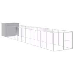 Casetta Cani Corsa Grigio Chiaro 214x1273x181cm Acciaio Zincatocod mxl 93750 - Vista aggiuntiva 2