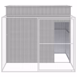 Casetta Cani Corsa Grigio Chiaro 214x253x181 cm Acciaio Zincatocod mxl 117671 - Vista aggiuntiva 3