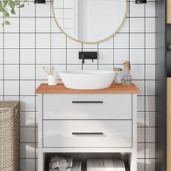 Piano Bagno 80x40x2,5 cm Legno Massello di Faggiocod mxl 107799