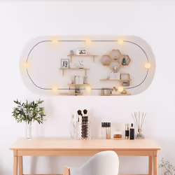 Specchio da Parete con Luci LED 45x100 cm Vetro Ovalecod mxl 100848 - Vista aggiuntiva 3
