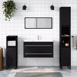 Questo elegante mobile da bagno con specchio è un'ottima aggiunta al vostro bagno, conferendo un aspetto ordinato e suggestiv ...