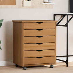 Vidaxl - Armadietto Rotante con Cassetti moss Miele Legno Massello Pino