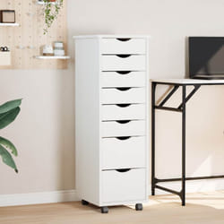 Mobile Moderno, Armadietto Rotante con Cassetti MOSS Bianco Legno Massello Pino vidaXL 5040